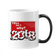Dıythinker 350 ml 2018 Tell Me Why Milk Digital Happy New Year Değişen Renkli Kupa