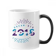Dıythinker 350 ml 2018 Yıl Dream Big Happy New Year Değişen Renk Kupa