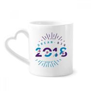 Dıythinker 350 ml 2018 Yıl Dream Big Happy New Year Kupaları Seramik Kupa