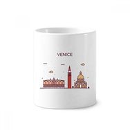 Dıythinker 350 ml 9x8 cm Beyaz Venedik İtalya Düz Simge Desenli Seramik Kupa