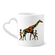 Dıythinker 350 ml Afrika Aborjin Siyah Kadın Zürafa Kupaları Seramik Kupa