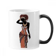 Dıythinker 350 ml Afrika Savanna Siyah Kadın Aborijin Elbiseleri Değişen Renk Kupa