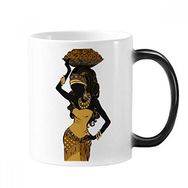 Dıythinker 350 ml Afrika Siyah Kadın Aborijin Elbiseler Renk Kupa