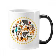Dıythinker 350 ml Afrika Vahşi Hayvanlar Yaban Hayatı Afrika Savana Aslanı Değişen Renk Kupa