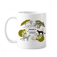 Dıythinker 350 ml Afrika Welcom To Savanna Zebra Leopar Vahşi Yaşam Klasik Kupa