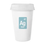 Dıythinker 350 ml Ag Gümüş Kimyasal Element Bilim Klasik Kupa Beyaz Çömlekçilik Seramik Kupa