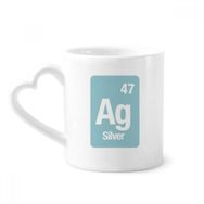 Dıythinker 350 ml Ag Gümüş Kimyasal Element Bilim Kupaları Seramik Kupa