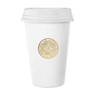 Dıythinker 350 ml Altın Yuvarlak Çin Şanslı Desen Klasik Kupa Beyaz Çömlekçilik Seramik Kupa