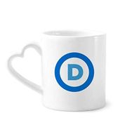 Dıythinker 350 ml Amerika Amblemi Demokrat Parti Mavi Kupaları Seramik Kupa