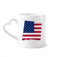 Dıythinker 350 ml Amerika Haritası Yıldızlar Çizgili Bayrak Şekilli Kupaları Seramik Kupa