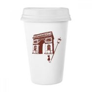 Dıythinker 350 ml Arch Of Triumphal France Paris Simgesi Klasik Beyaz Çömlek Seramik Kupa