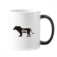 Dıythinker 350 ml Aslan Siyah ve Beyaz Hayvan Değişen Renk Kupa