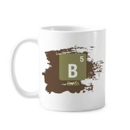 Dıythinker 350 ml B Bor Kimya Elemanı Bilim Boya Fırçası Kupa Beyaz Seramik Kupa