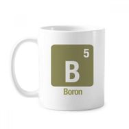 Dıythinker 350 ml B Bor Kimyasal Element Bilim Klasik Beyaz Çömlekçilik Seramik Saplı Kupa