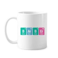 Dıythinker 350 ml Barber Chemical Element Science Klasik Beyaz Çömlekçilik Seramik Saplı Kupa