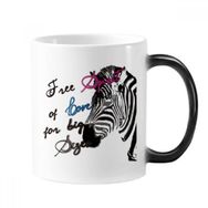 Dıythinker 350 ml Basit Zebra Resim Mektubu Hayvan Değişen Renk Kupa