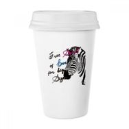 Dıythinker 350 ml Basit Zebra Resim Mektubu Hayvan Klasik Kupa Beyaz Çömlekçilik Seramik Kupa