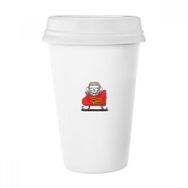 Dıythinker 350 ml Bastet Mısır Noel Kızağı Klasik Kupa Beyaz Çömlekçilik Seramik Kupa
