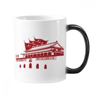 Dıythinker 350 ml Bayrak Tiananmen Amblemi Çin Kırmızı Değişen Renk Kupa