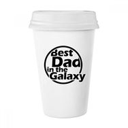 Dıythinker 350 ml Best Dad In The Galaxy Alıntı Babalar Günü Klasik Kupa Beyaz Çömlekçilik Seramik Kupa