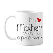 Dıythinker 350 ml Best Mom I'M A Mother What's Your Superpower Klasik Kupa Beyaz Çömlekçilik Seramik Kupa