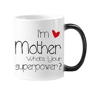 Dıythinker 350 ml Best Mom I'M A Mother What's Your Superpower Morphing Isıya Duyarlı Değişen Renk Kupa
