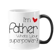 Dıythinker 350 ml Best Papa I'M A Father What's Your Superpower Morphing Isıya Duyarlı Değişen Renk Kupa