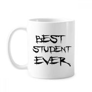 Dıythinker 350 ml Best Student Ever Teacher Alıntı Klasik Beyaz Çömlek Seramik Saplı Kupa