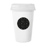 Dıythinker 350 ml Beyaz Karahindiba Çiçekleri Bitkiler Klasik Kupa Beyaz Çömlekçilik Seramik Kupa