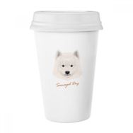 Dıythinker 350 ml Beyaz Samoyed Köpek Evcil Hayvan Klasik Kupa Beyaz Çömlekçilik Seramik Kupa