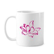 Dıythinker 350 ml Bitki Çiçek Pembe Lotus Çiçeği Klasik Beyaz Çömlek Seramik Saplı Kupa