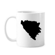 Dıythinker 350 ml Bosna-Hersek Haritası Ülke Klasik Kupa Beyaz Çömlekçilik Seramik Kupa