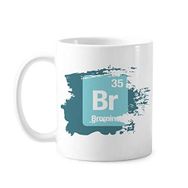 Dıythinker 350 ml Br Br Brom Kimyasal Element Bilim Boya Fırçası Kupa Beyaz Seramik Kupa