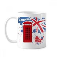 Dıythinker 350 ml Britanya İngiltere Londra Bayrağı Kırmızı Telefon Kabini Klasik Kupa