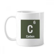 Dıythinker 350 ml C Karbon Kimyasal Element Bilim Klasik Beyaz Çömlekçilik Seramik Saplı Kupa