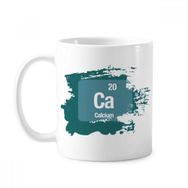 Dıythinker 350 ml Ca Kalsiyum Kimyasal Element Bilim Boya Fırçası Kupa Beyaz Seramik Kupa