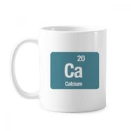 Dıythinker 350 ml Ca Kalsiyum Kimyasal Element Bilim Klasik Beyaz Çömlekçilik Seramik Saplı Kupa