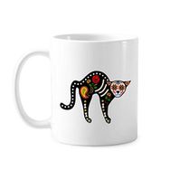 Dıythinker 350 ml Cadılar Bayramı Terör Atmosfer Siyah Kedi Kemik Kalp Klasik Kupa