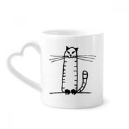 Dıythinker 350 ml Cat Stripe Sit Black Line Kupaları Seramik Kupa