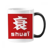 Dıythinker 350 ml Chinese Decline Çin Karakteri Değişen Renk Kupa