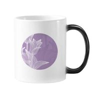 Dıythinker 350 ml Çiçek Bitki Lale İllüstrasyon Değişen Renk Değiştiren Isıya Duyarlı Saplı Kupa