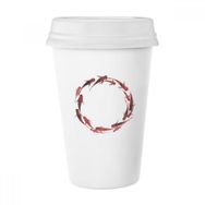 Dıythinker 350 ml Çin Kırmızı Sazan Balık Hayvan Klasik Beyaz Çömlekçilik Seramik Kupa