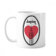 Dıythinker 350 ml City London Britain Big Ben Love Klasik Beyaz Çömlekçilik Seramik Kupa