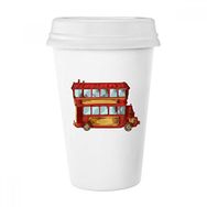 Dıythinker 350 ml Çizgi Film Doubledecker Britanya Ülke Kültürü Öğeleri Klasik Beyaz Çömlek Seramik Kupa