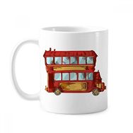 Dıythinker 350 ml Çizgi Film Doubledecker Britanya Ülke Kültürü Öğeleri Klasik Beyaz Çömlek Seramik Saplı Kupa