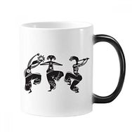 Dıythinker 350 ml Dance People Meksika Totems Meksika Flütü Değişen Renk Kupa