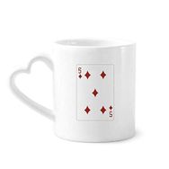 Dıythinker 350 ml Diamond 5 Oyun Kartı Desenli Kupaları Seramik Kupa