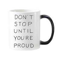 Dıythinker 350 ml Don'T Stop Until You'Re Proud Motivasyon Teşvir Alıntıları Renk Değiştiren Kupa