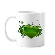 Dıythinker 350 ml Dört Yapraklı Yonca Altın Tarafı Kalp İrlanda St.Patrick's Day Klasik Kupa