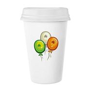 Dıythinker 350 ml Dört Yapraklı Yonca Balonu İrlanda St.patrick's Day Klasik Beyaz Çömlek Seramik Kupa